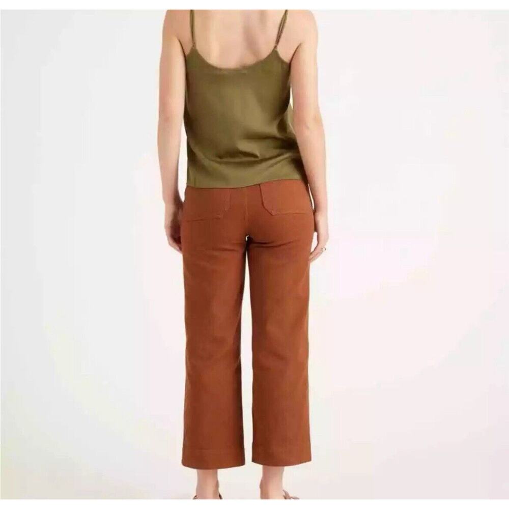 Quince Rust Organic Stretch Cotton Twill Wide Leg Cropped Pants 31 NWT - Picture 3 of 14